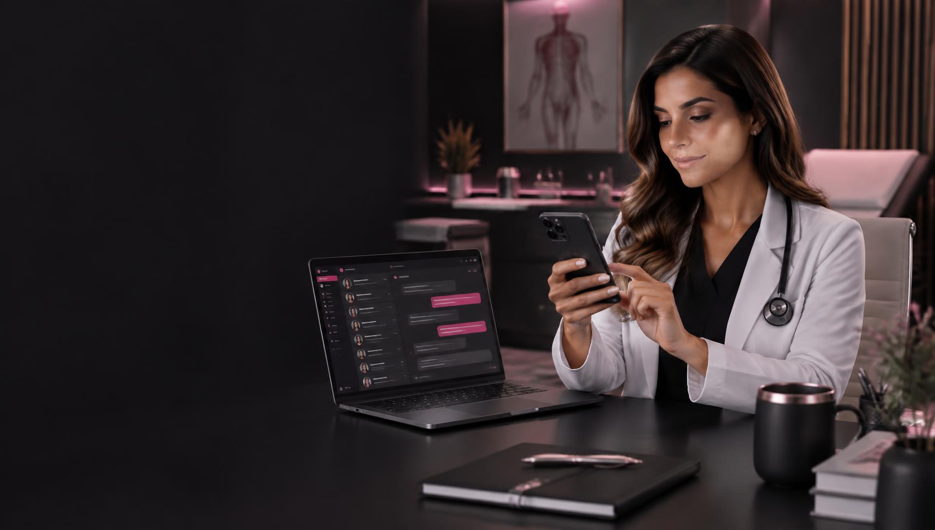 Médica acompanhando sua operação digital